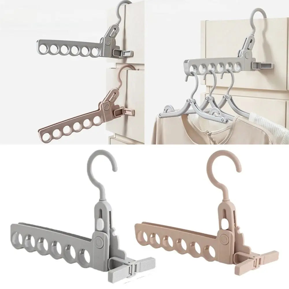 6-Hole Foldable Clothes Hanger – Lightweight Travel Rack