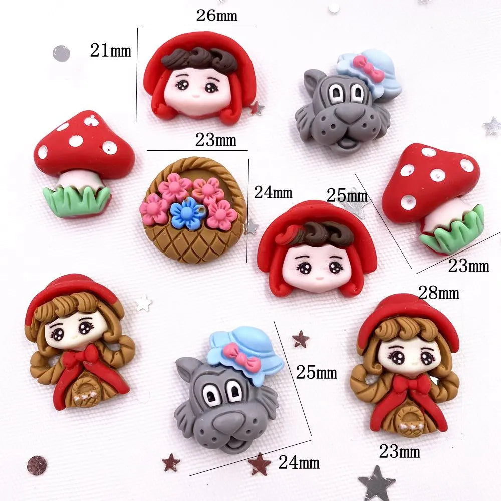10PCS Kawaii Wolf Girl Resin Flatback Figurines – DIY Scrapbook Decor