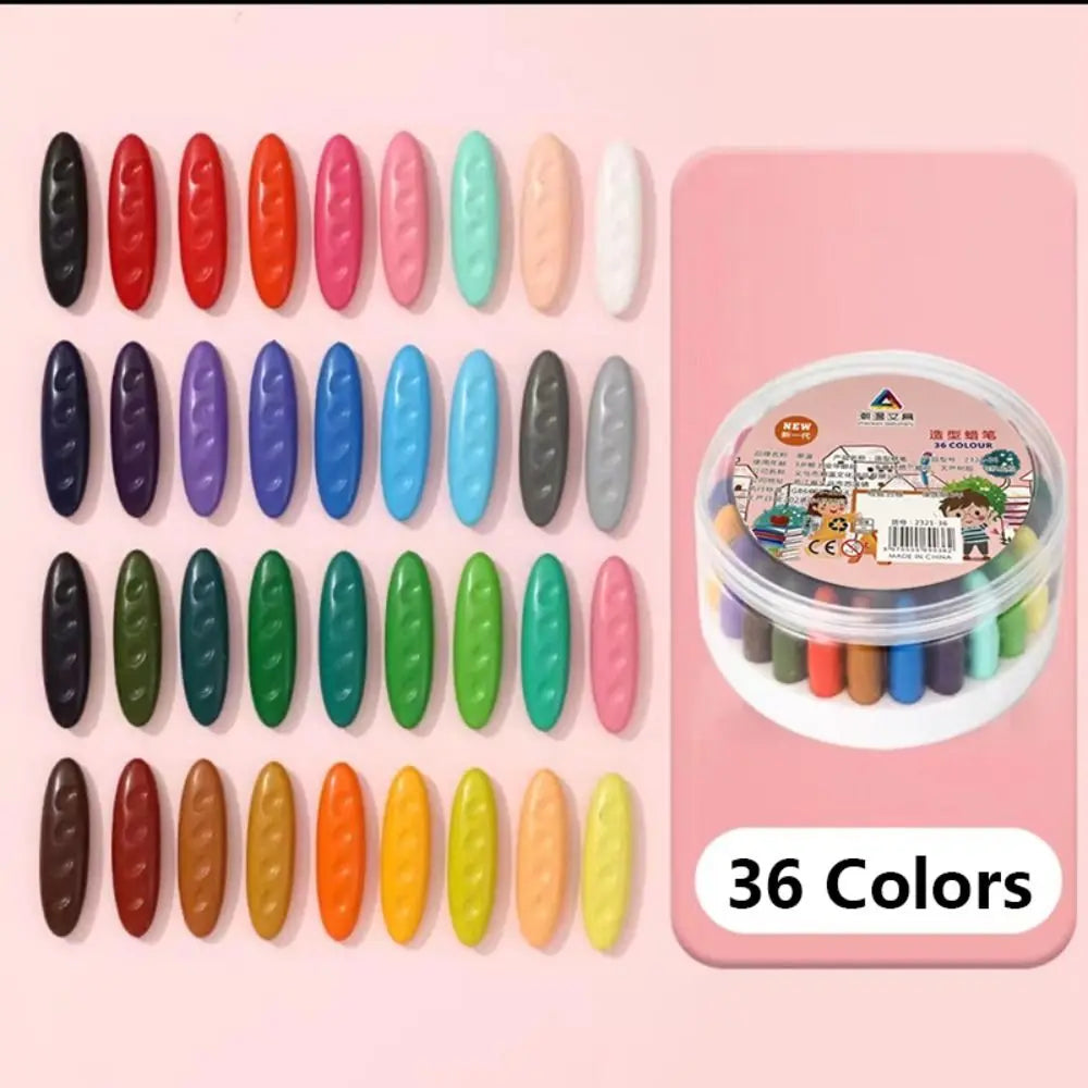 Peanut-Shaped Washable Crayons 12/24/36 Colors – Kids Art