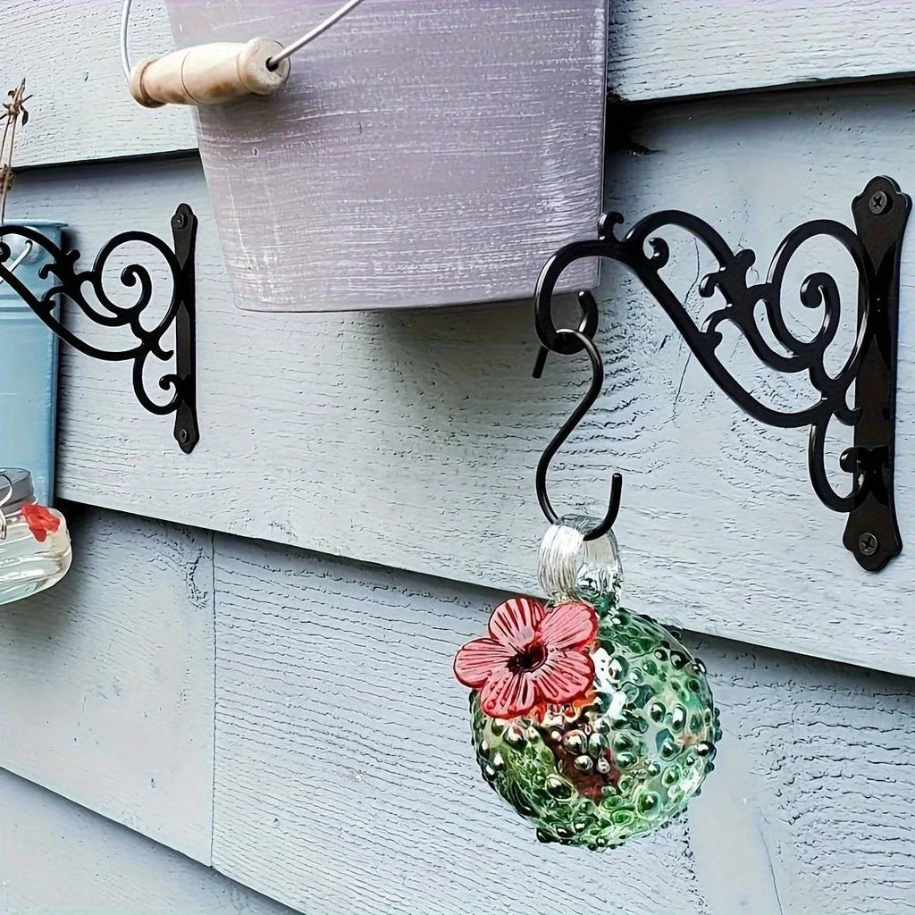 Wrought Iron Scroll Wall Hook 2-Pack | Garden & Balcony