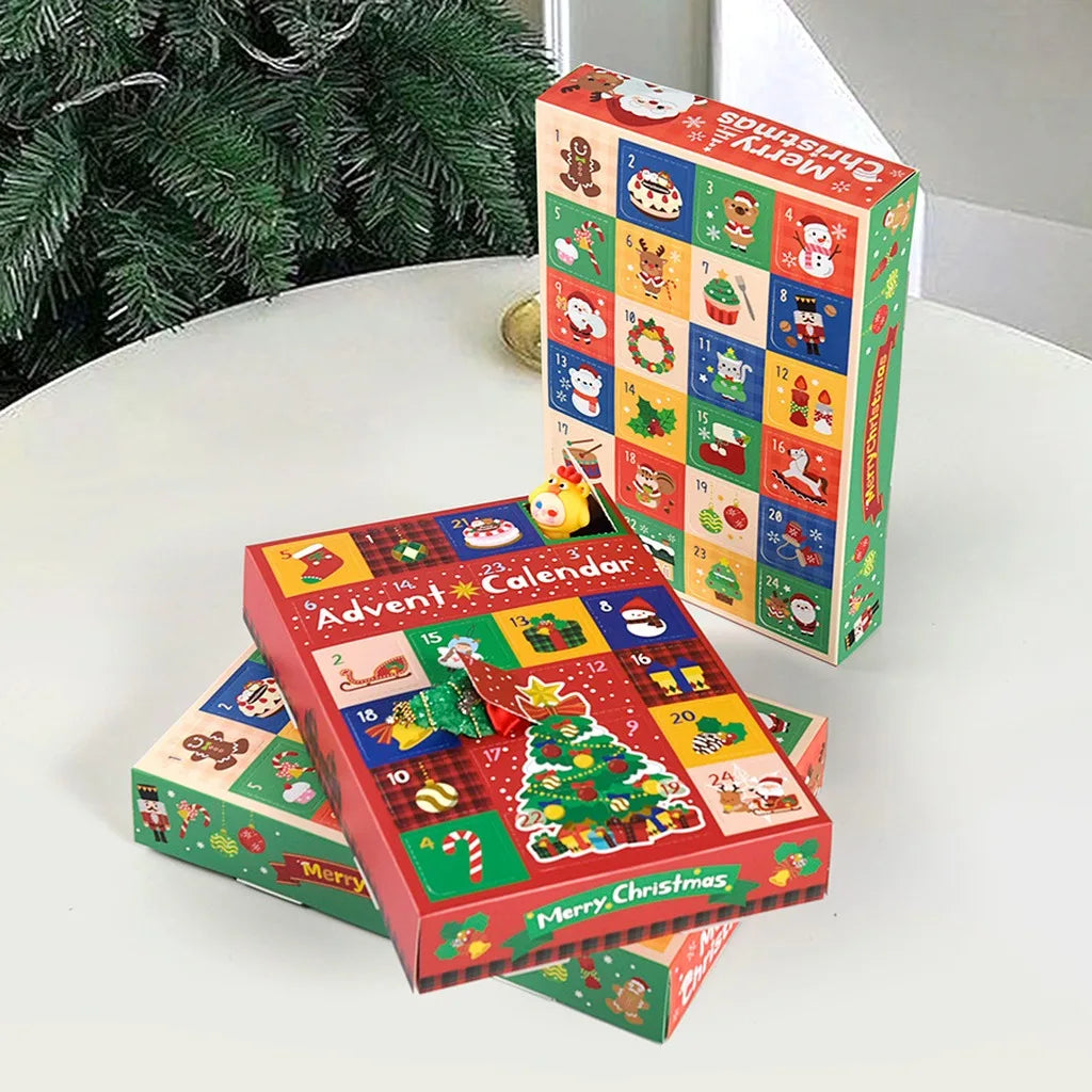 Christmas Advent Calendar Punch Box 24-Grid 5-Pack