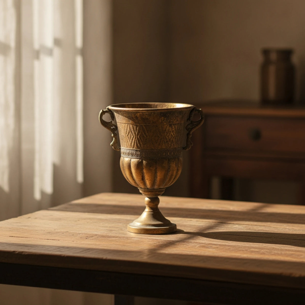 Tall Metal Urn Vase with Handles | Wedding & Home Decor