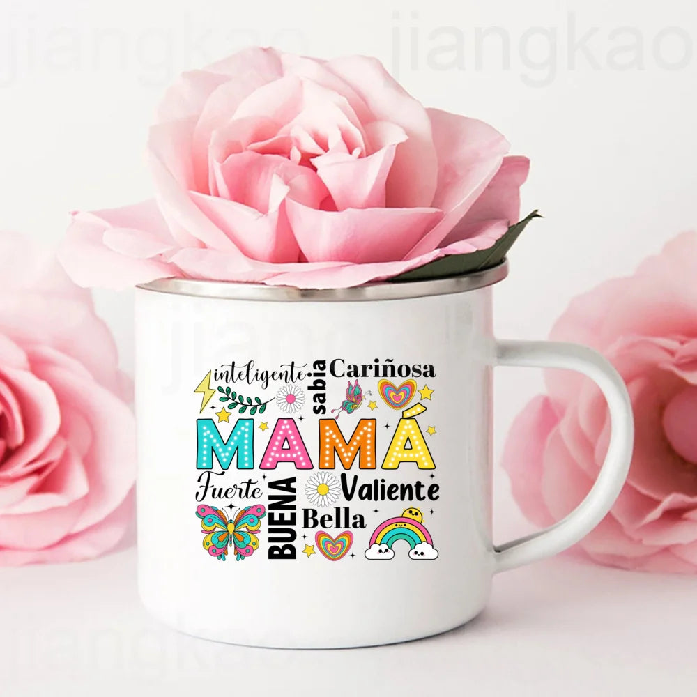 Spanish Print Enamel Mug – Mother's Day & Birthday Gift
