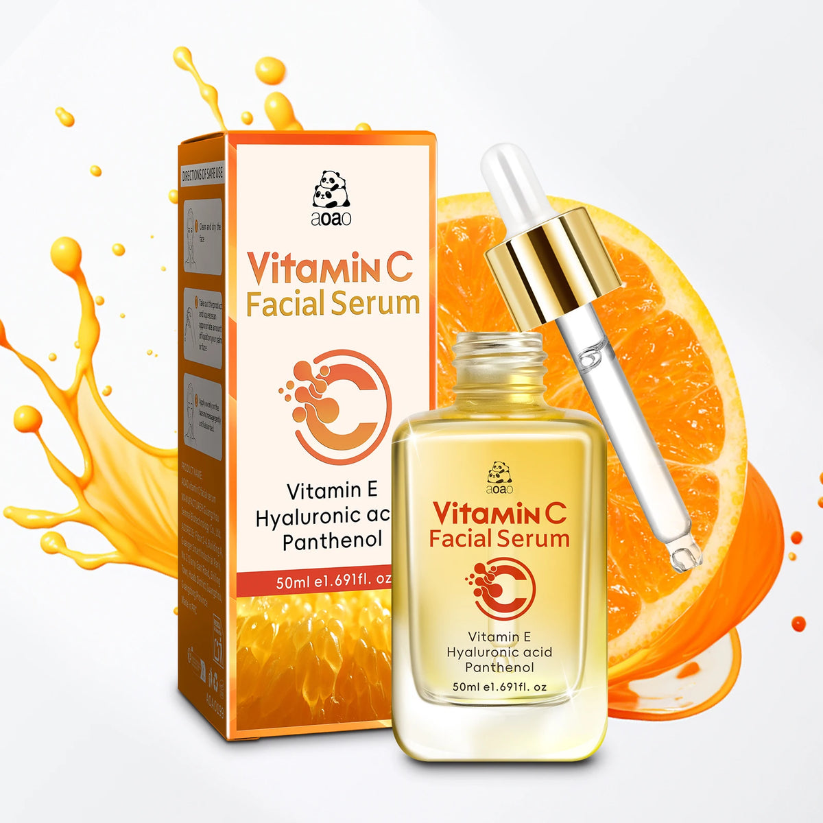 Vitamin C Facial Serum – Hyaluronic Acid & Vitamin E