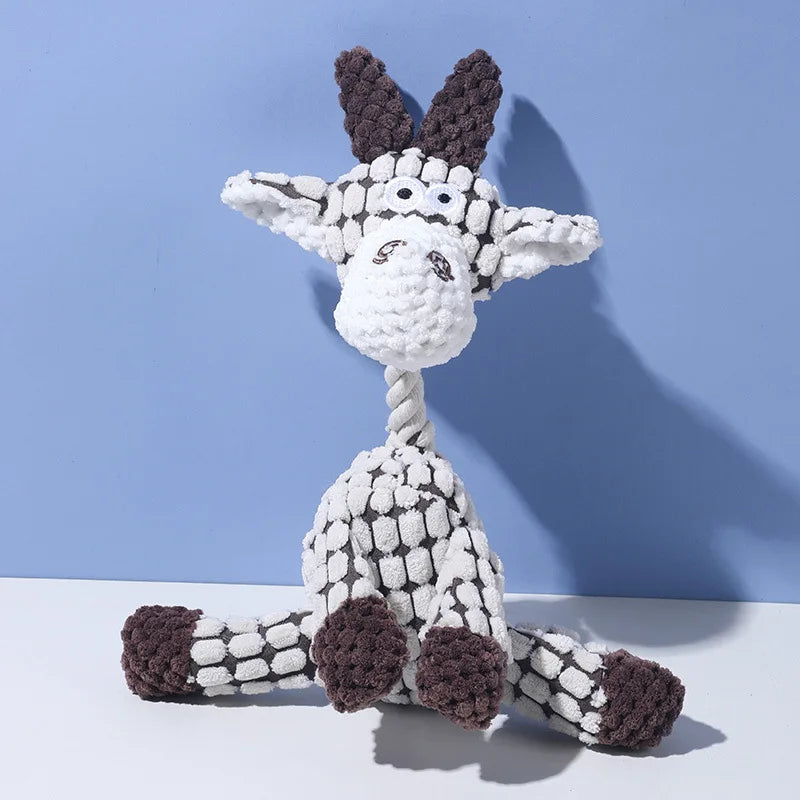 Cute Animal Plush Squeaky Dog Toys – 9 Styles for Puppies