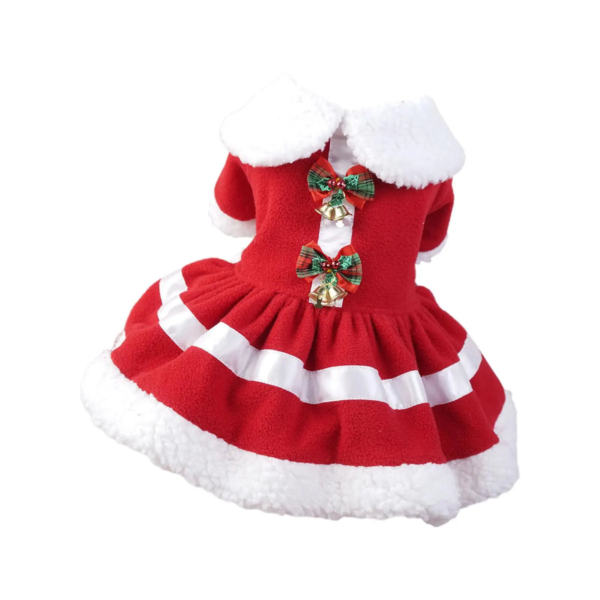 Dog Christmas Costume Dress – Fleece Santa Outfit Small Dogs