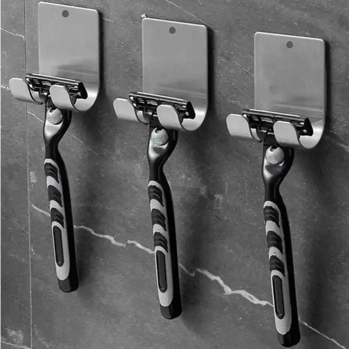 2-Pack Stainless Steel Razor Holder & Bathroom Shaving Organizer