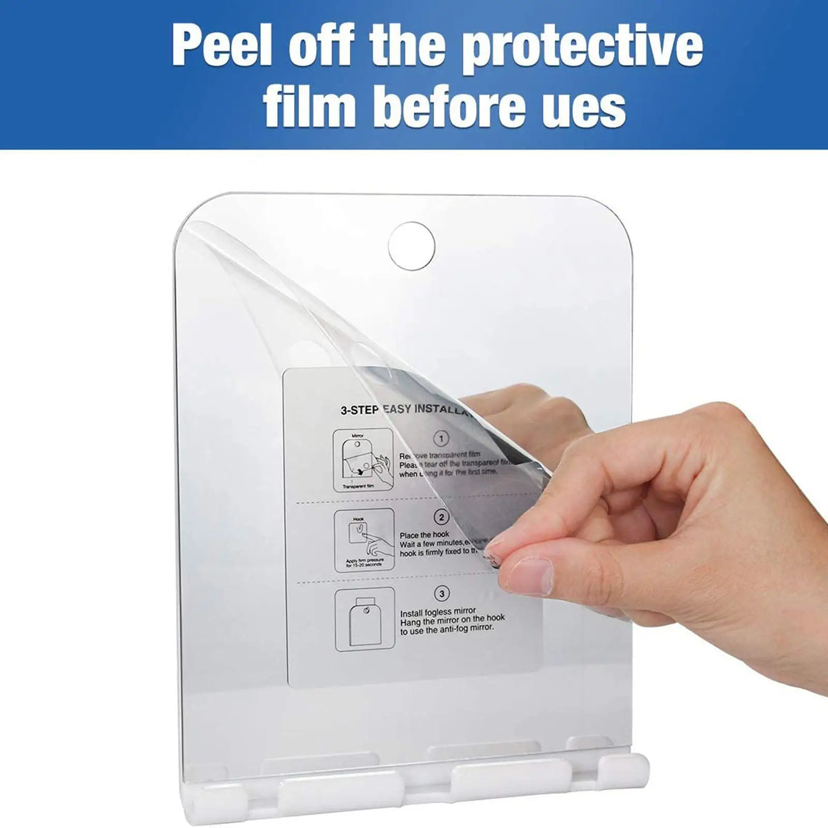 Fogless Shower Mirror with Suction Cup – Shatterproof Travel