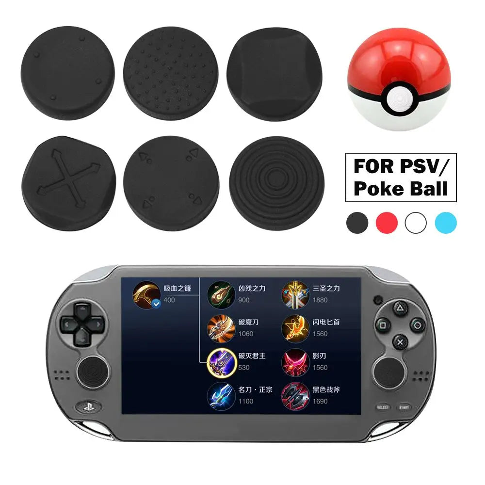 6-in-1 Silicone Thumbstick Grip Caps for PS Vita PSV 1000/2000