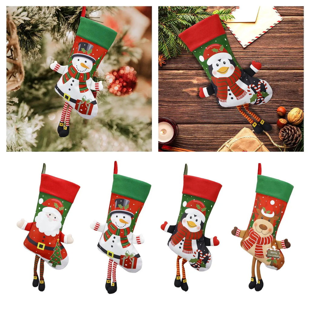 Christmas Stocking Gift Bag – Fireplace & Tree Hanging Decor