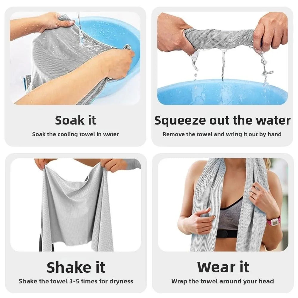 Hooded Sun Protection Shawl – Quick-Dry Cooling Towel Wrap