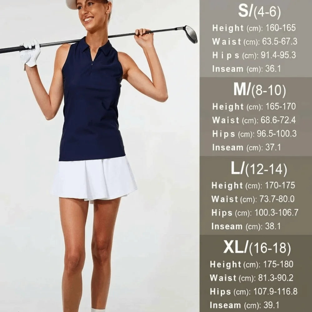 Women's Pleated Tennis Skirt – High Waist, Shorts & Pockets