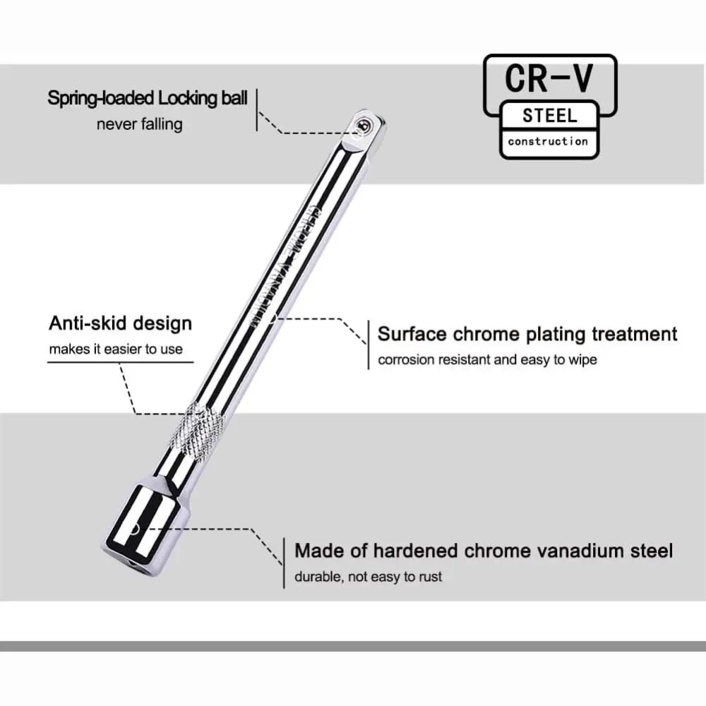 1/4" 3/8" 1/2" Socket Extension Bar Set | 50–250mm