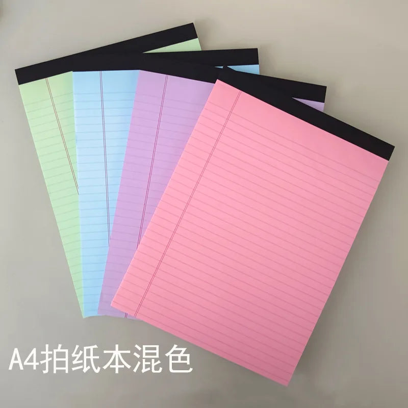 Set of 4 A4 Lined Tear-Off Notepads – Pastel Colors, 50 Sheets