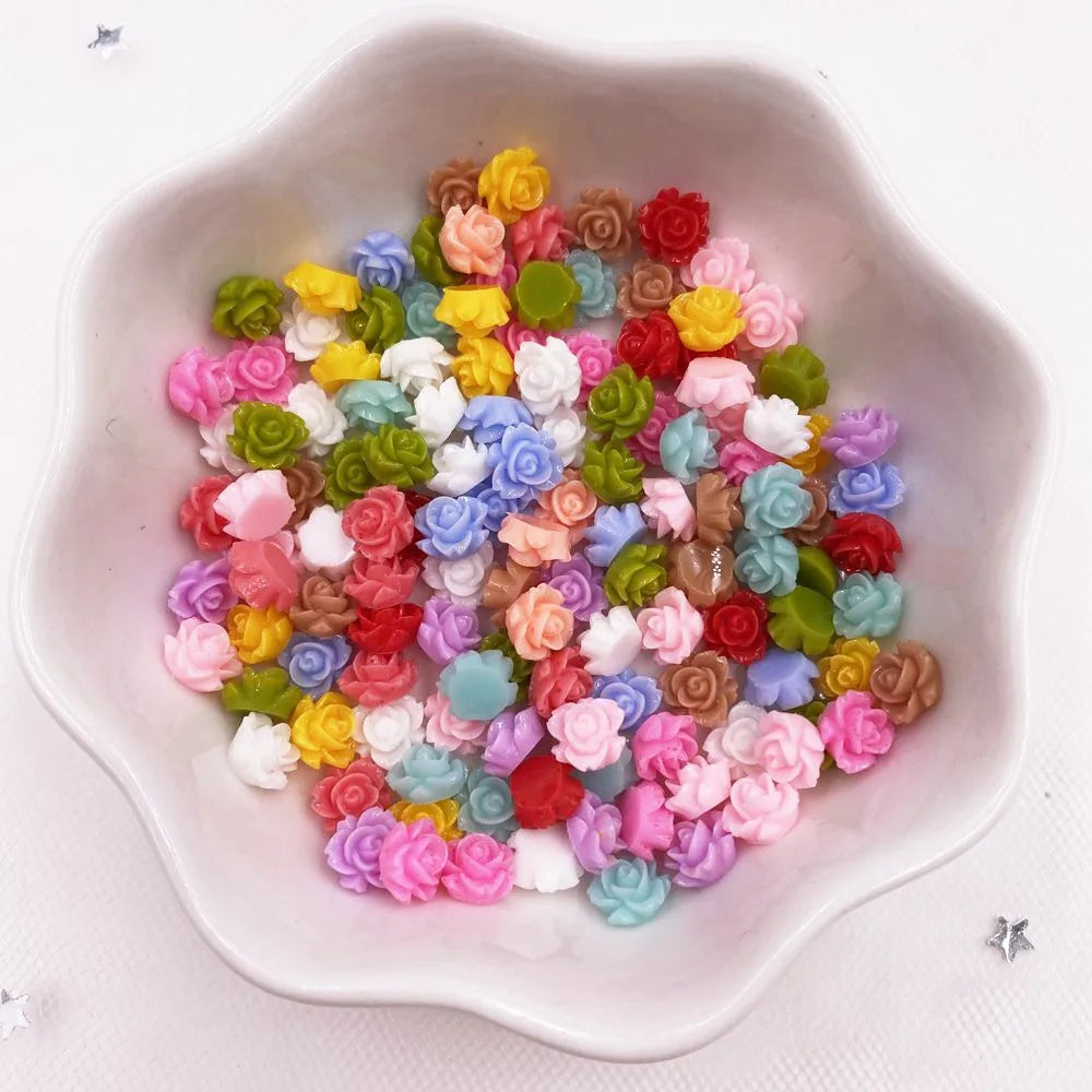 100pcs Resin Flower Flatback Rhinestones – Nail Art & DIY Craft