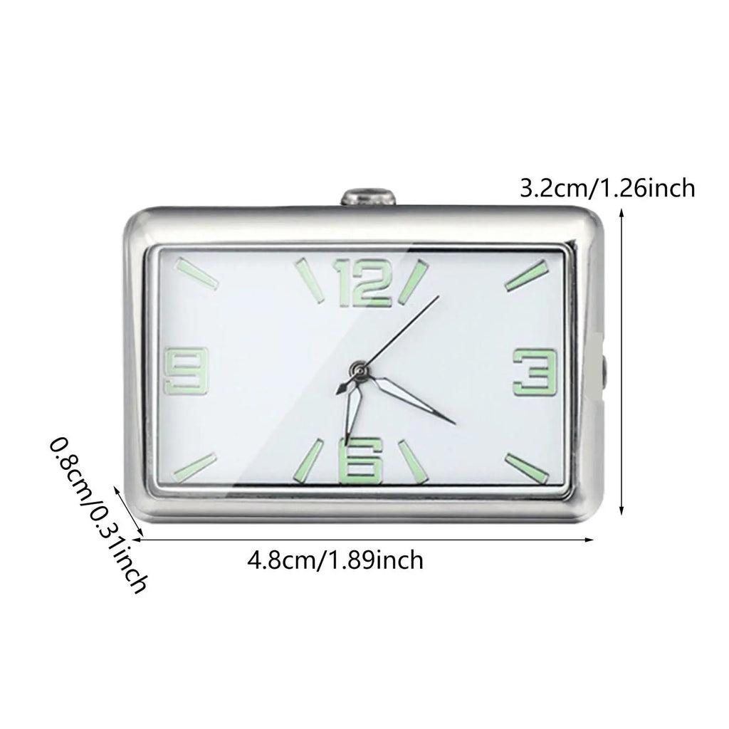 6-Pack Self-Adhesive Luminous Analog Mini Clock – Car & Desk