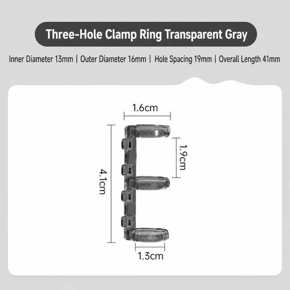 Transparent 3-Hole Plastic Loose Leaf Binder Rings – 7 Colors