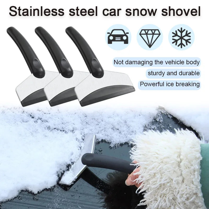 Stainless Steel Long Handle Car Snow Scraper & Ice Shovel