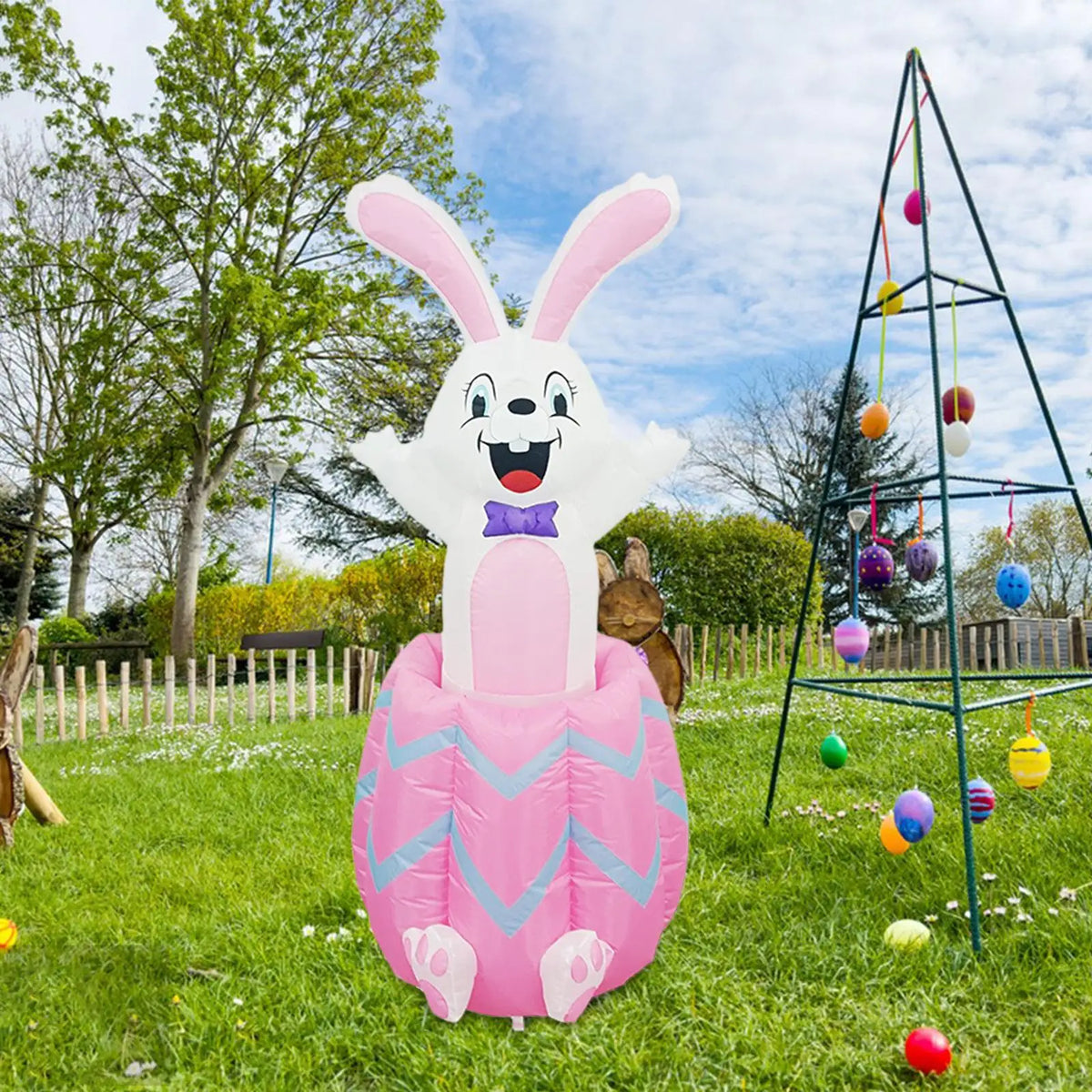 Giant Easter Bunny Inflatable Outdoor Decoration with LED Lights