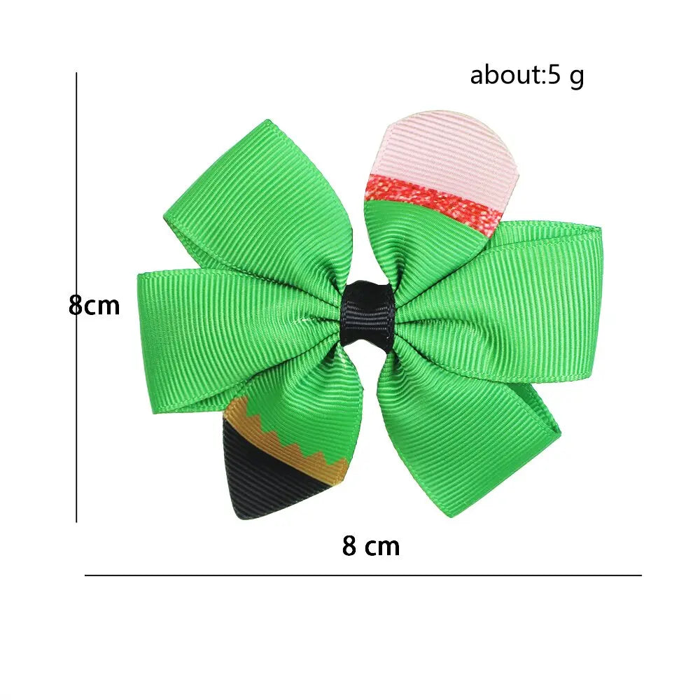 12-Pack Colorful Bow Barrettes for Girls – Non-Slip Hair Clips