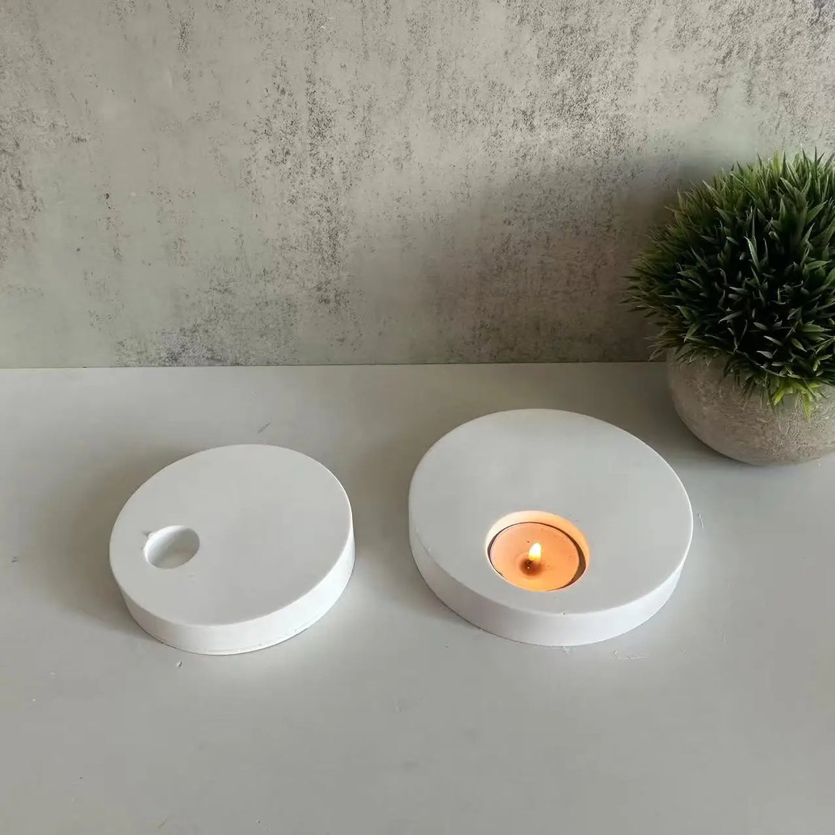Round Candlestick Silicone Mold – DIY Candle, Plaster & Cement
