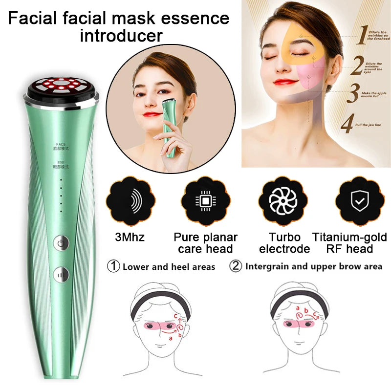 Ultrasonic RF Beauty Device – Dual Face & Eye Anti-Aging