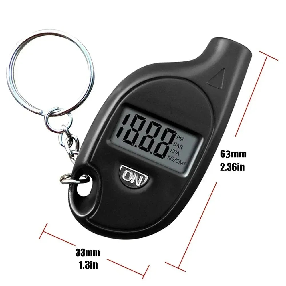 Mini Digital Keychain Tire Pressure Gauge – LCD Display
