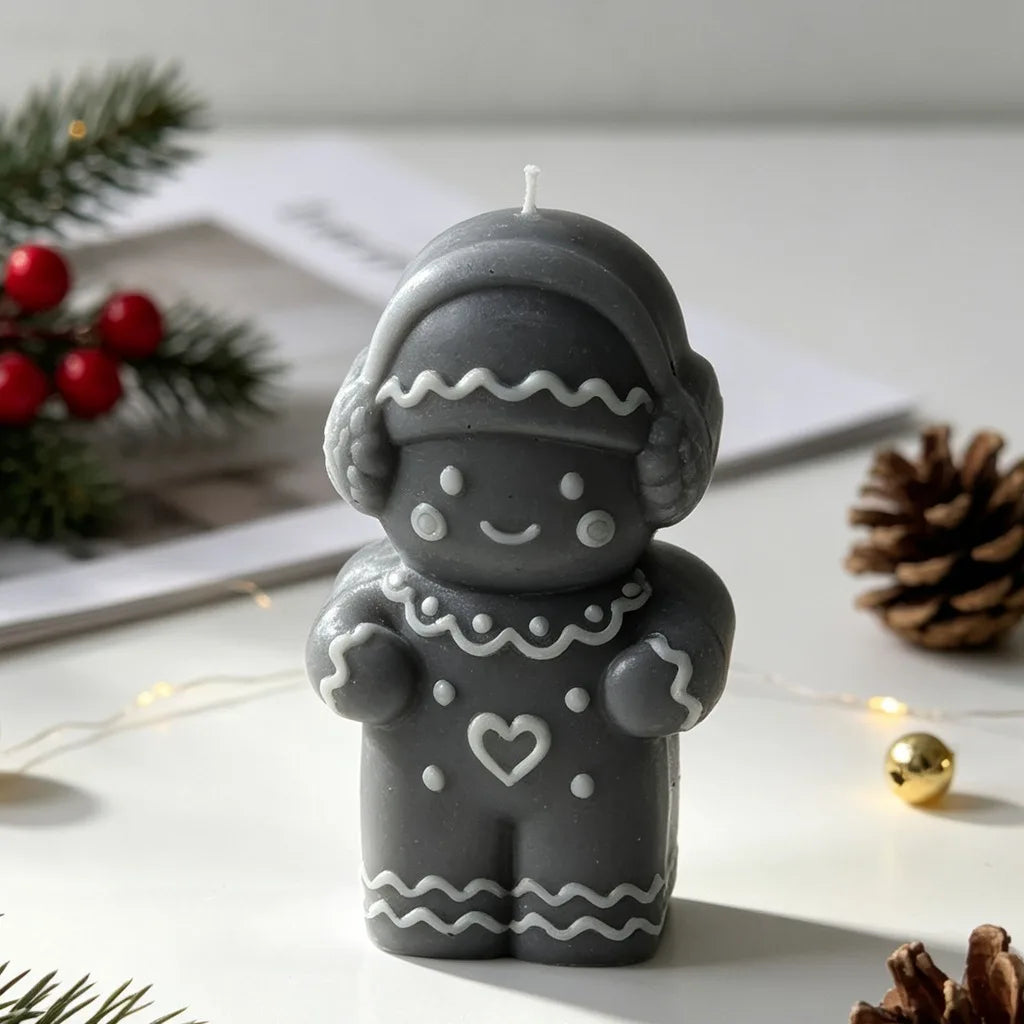 3D Christmas Gingerbread Man Silicone Candle & Baking Mold