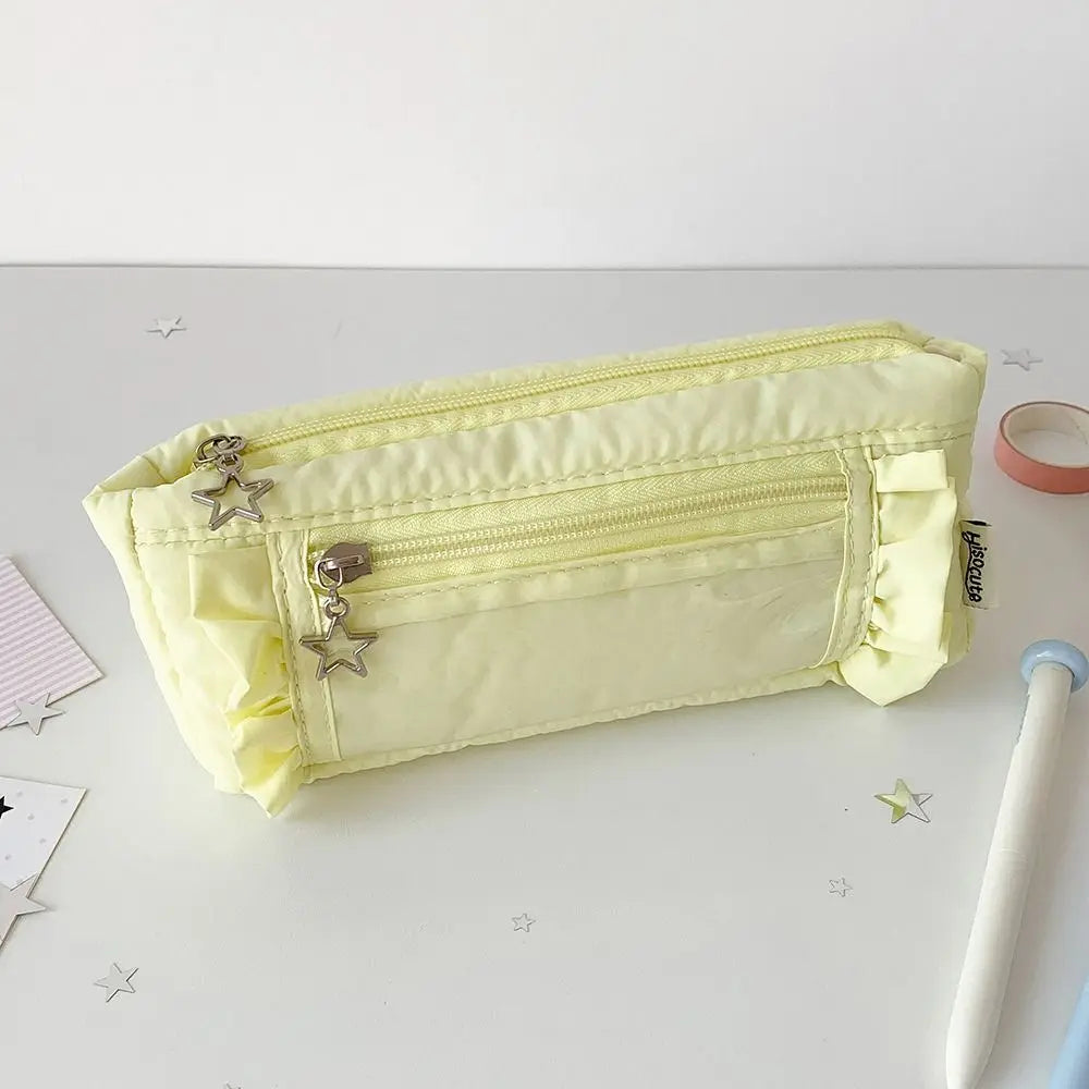 Large Capacity Transparent Window Pencil Case & Pen Bag