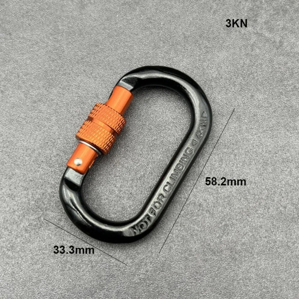D-Shape Aluminum Safety Carabiner 4KN/25KN – Climbing Lock