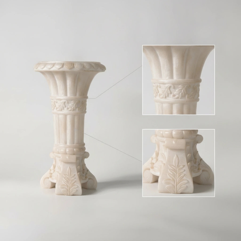 Column Pedestal Vase | Stone-Look Resin Flower Holder