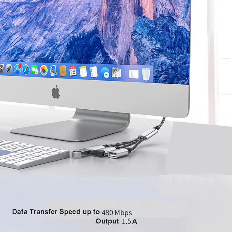 USB Hub Splitter 2/3/4 Port USB 2.0 OTG Charging Adapter