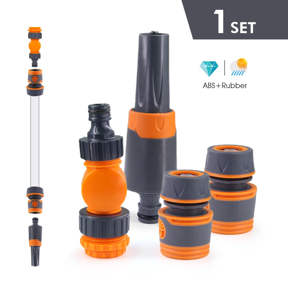 Quick Connect Garden Hose Nozzle Set 3/8" 1/2" 3/4"