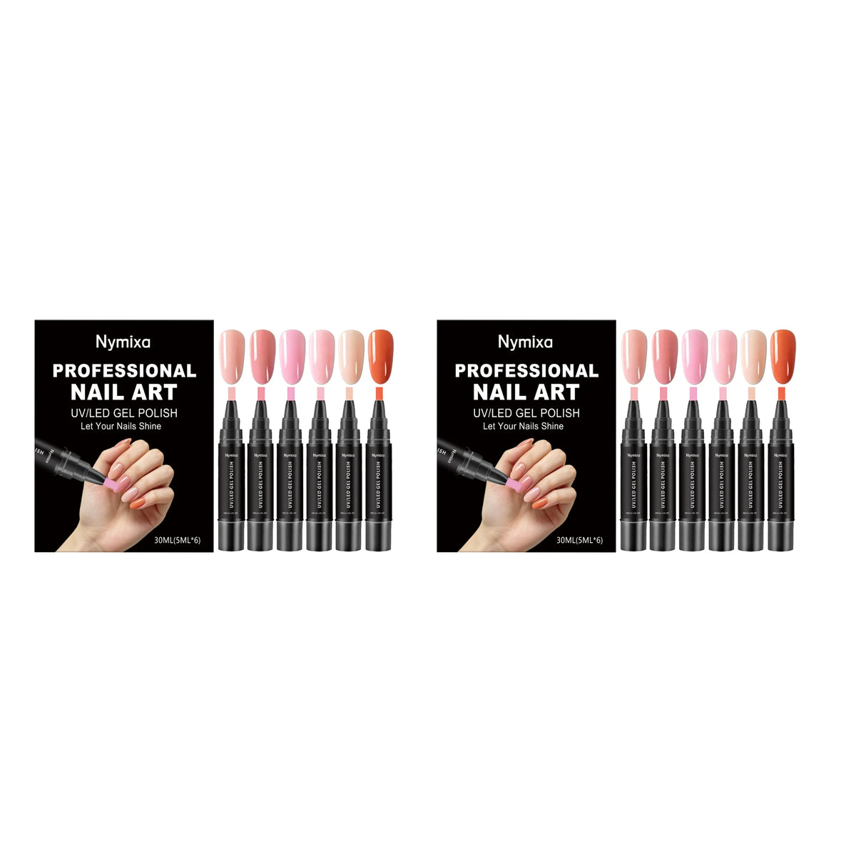 Nymixa 6-Color UV LED Nail Gel Pen Set – DIY Manicure Kit