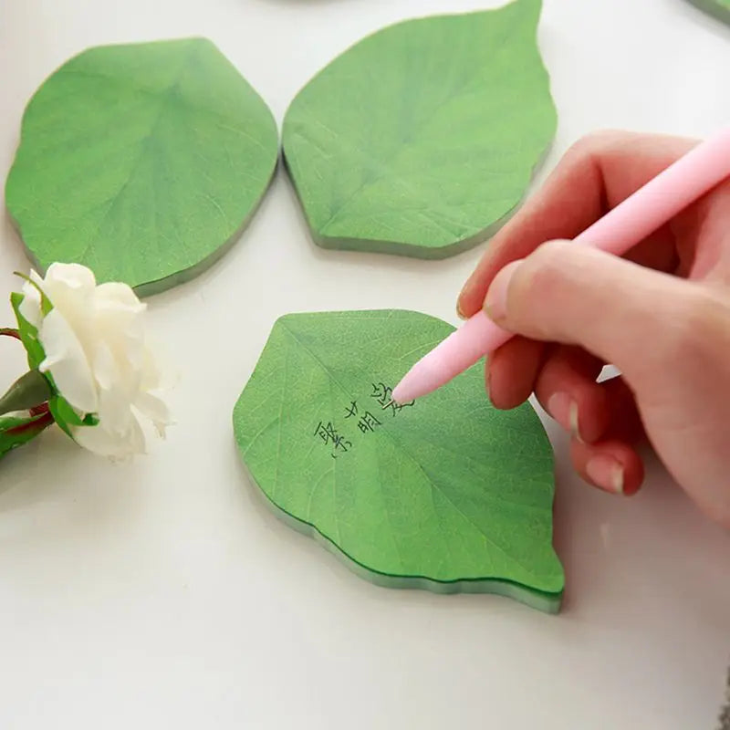 Leaf Shaped Sticky Notes – Self-Adhesive Memo Pad 50 Sheets