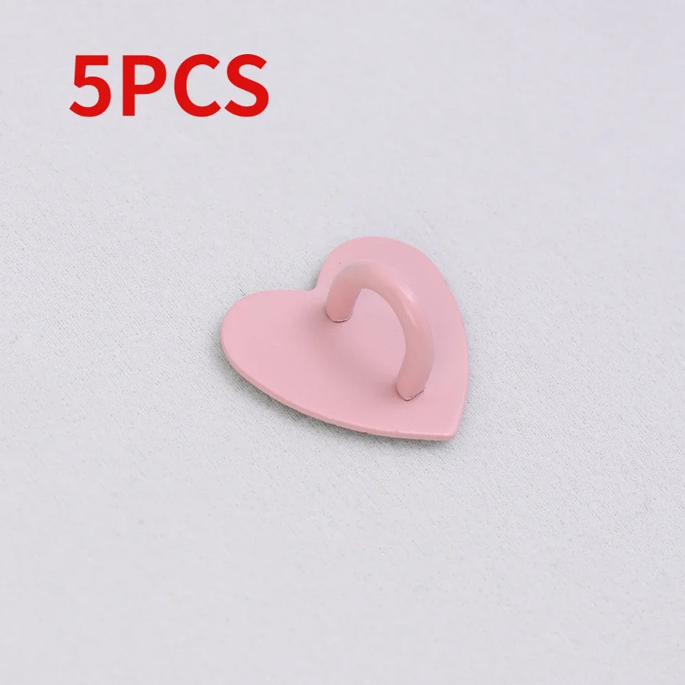 Self-Adhesive Metal Heart Phone Ring Stand & Hook Charm