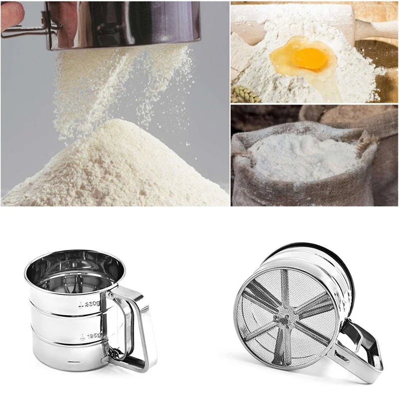 Stainless Steel Flour Sifter Cup – Baking Sieve Strainer