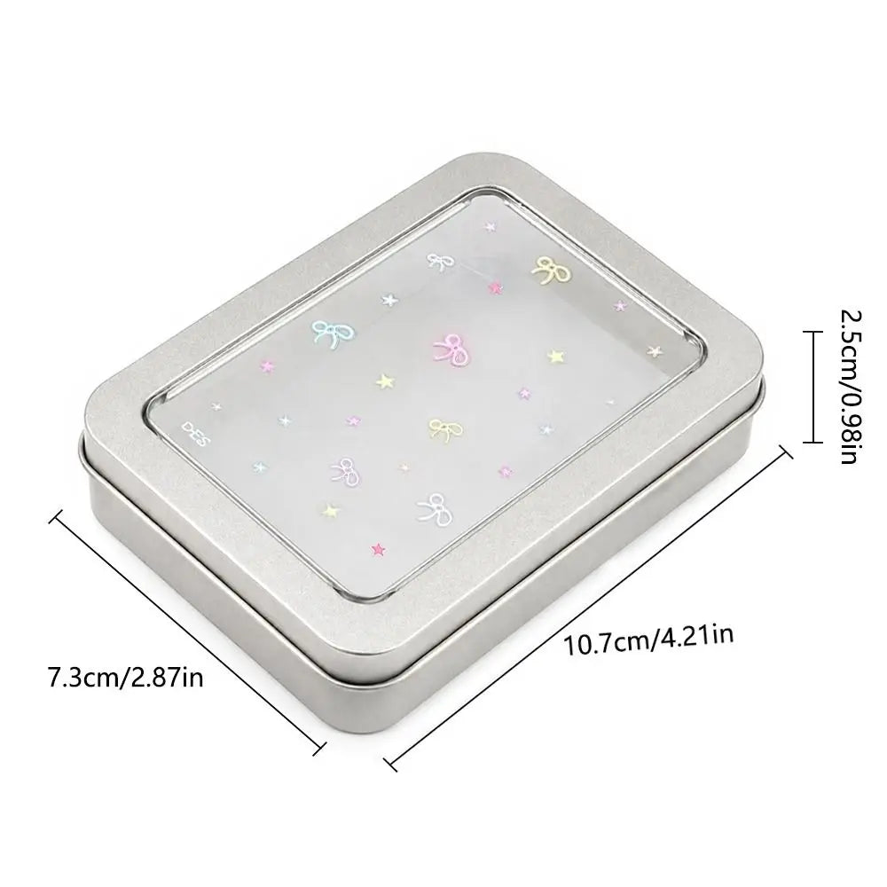Tinplate Photocard Storage Box – Transparent Dustproof Cover