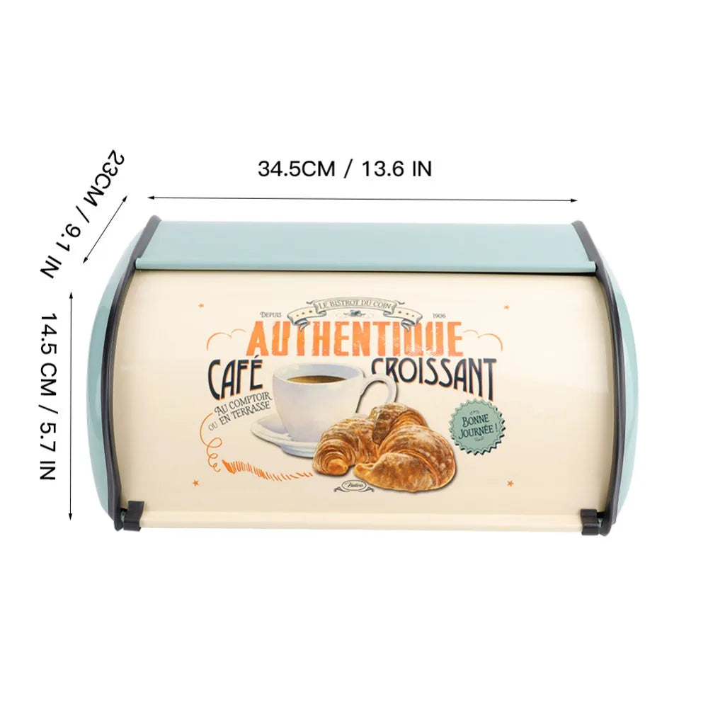 Large Metal Roll Top Bread Box – Red or Blue | 4.5L Kitchen