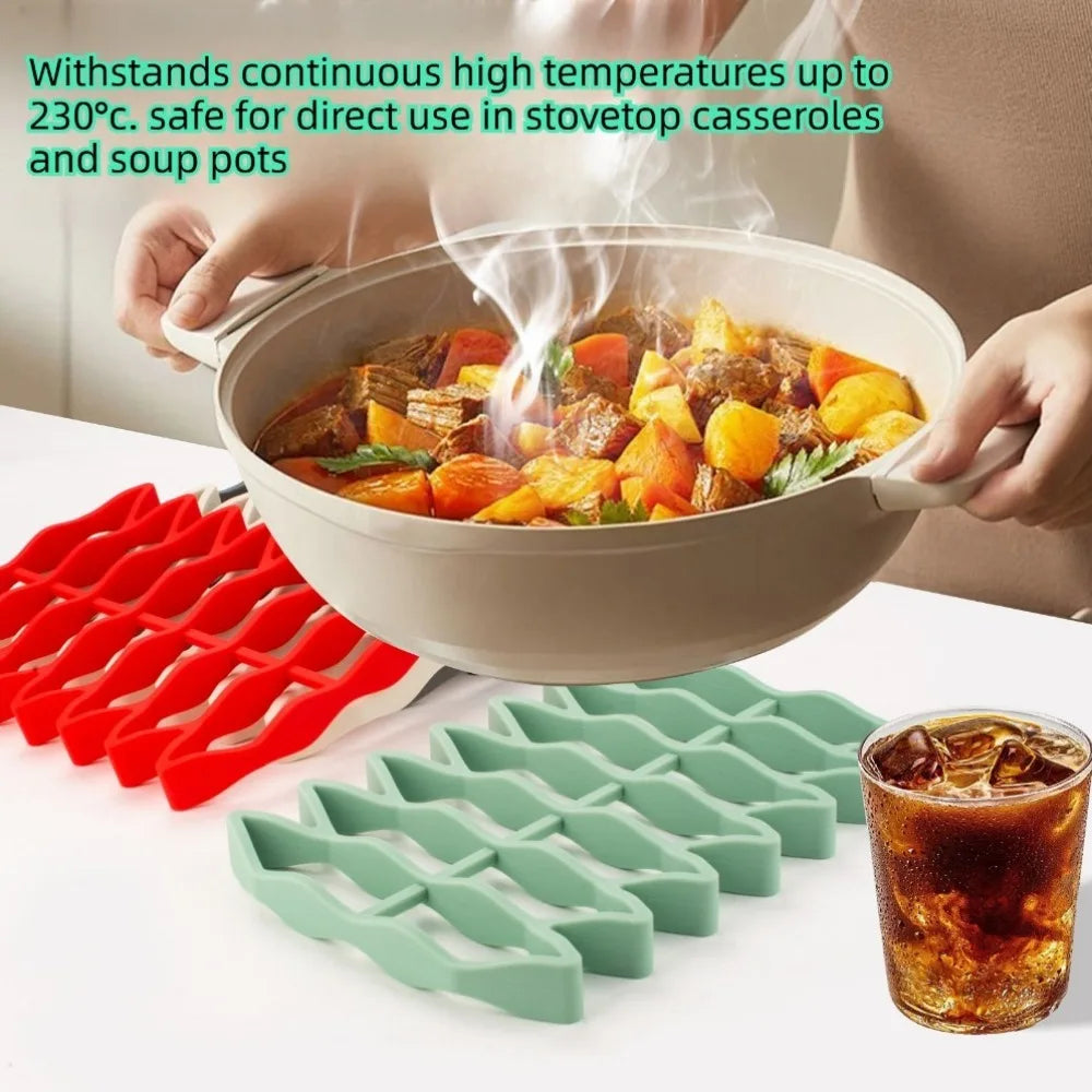 Hollow Silicone Trivet Mat – Heat Resistant Non-Slip Pot Pad