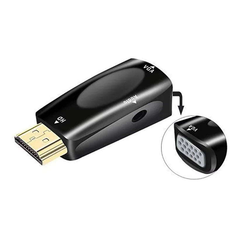 HDMI to VGA Adapter with 3.5mm Audio Cable – 1080P Converter
