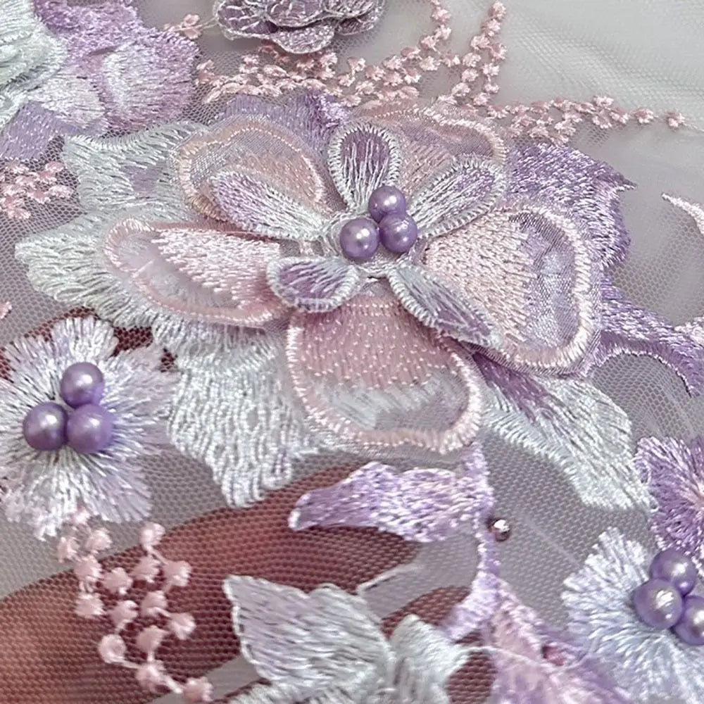 Sequined Floral Embroidery Patch – DIY Appliqué Costume Decor