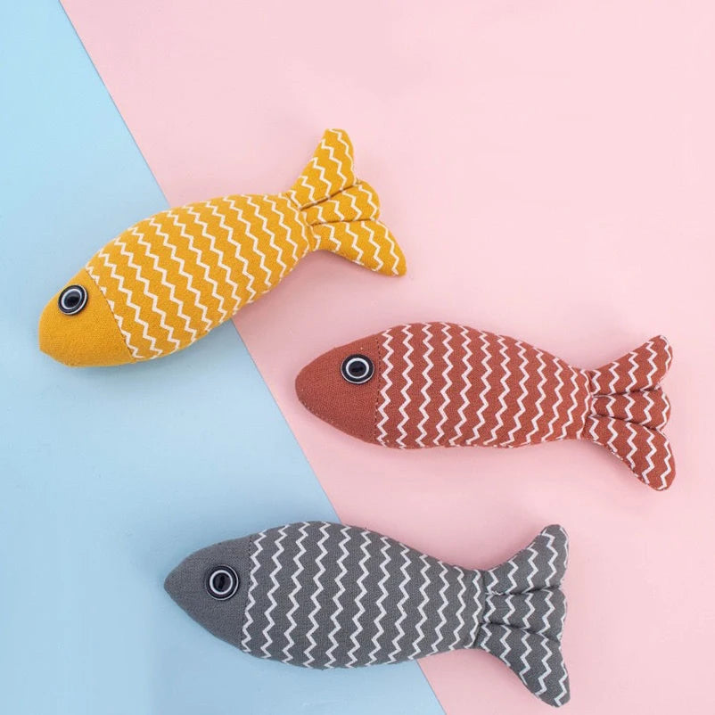 Linen Simulation Fish Cat Toy – Teeth Grinding & Boredom Buster