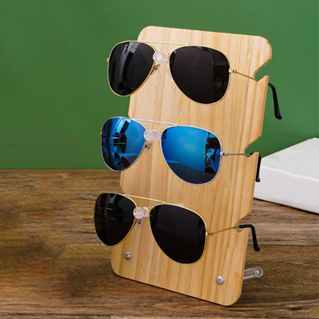 Kesoto Multi-Row Wooden Acrylic Glasses Display Stand