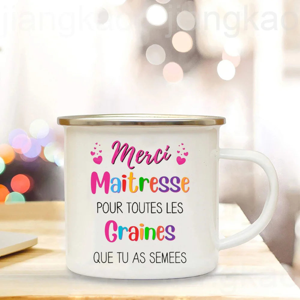 Thank You Teacher Enamel Mug – Teacher's Day Gift Cup