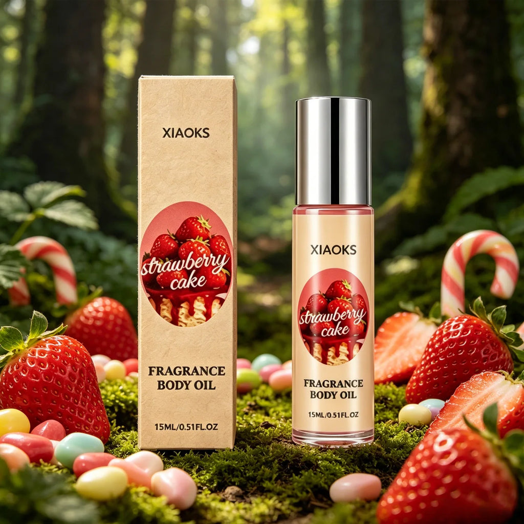 Strawberry Cake Roll-On Perfume Oil – 15ml Alcohol-Free Scent