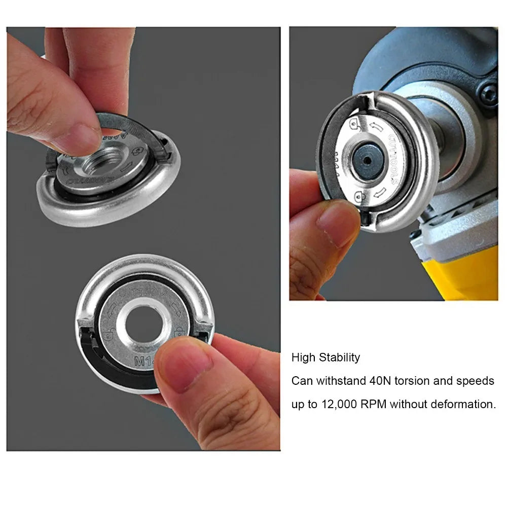 M14 Quick-Release Self-Locking Angle Grinder Flange Nuts 2-Pack