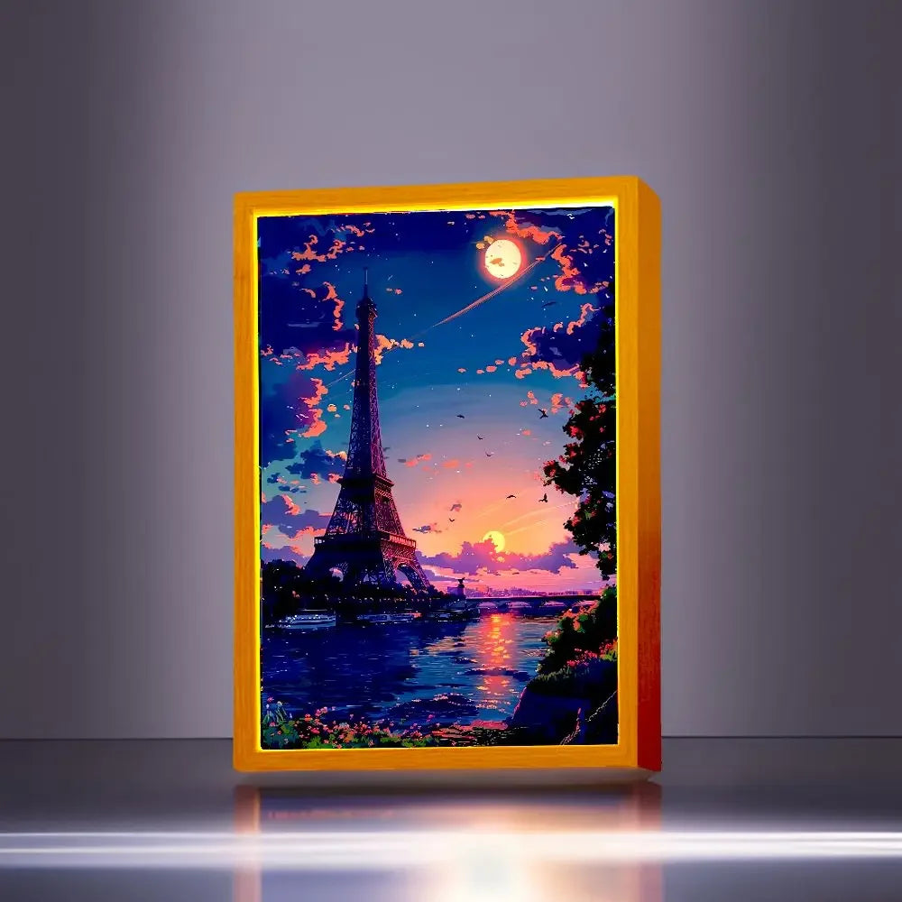 LED Light Painting Picture Frame – 3-Color Wall Art Night Lamp