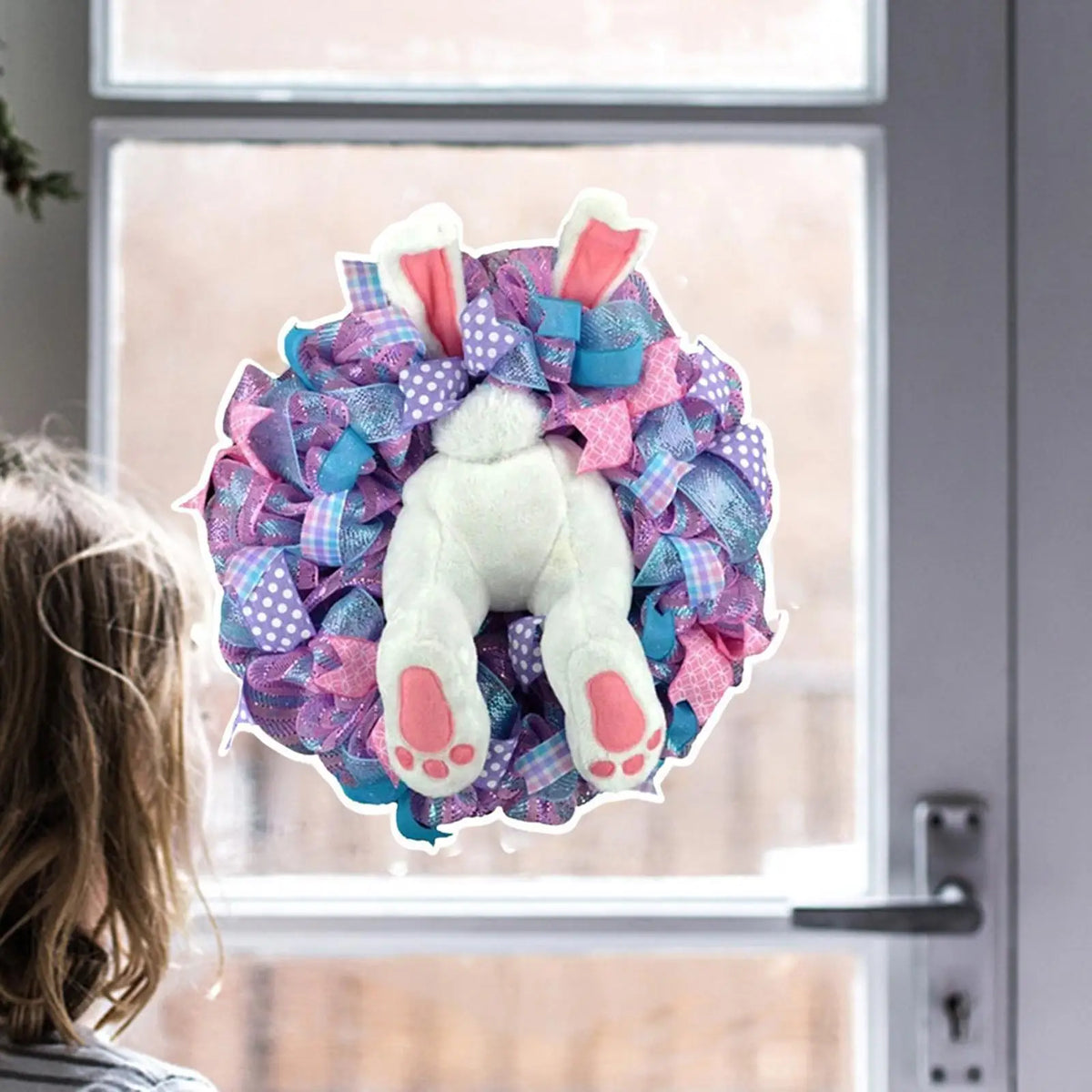 Easter Bunny Wreath Wall Decals & Garland Stickers | Home Decor