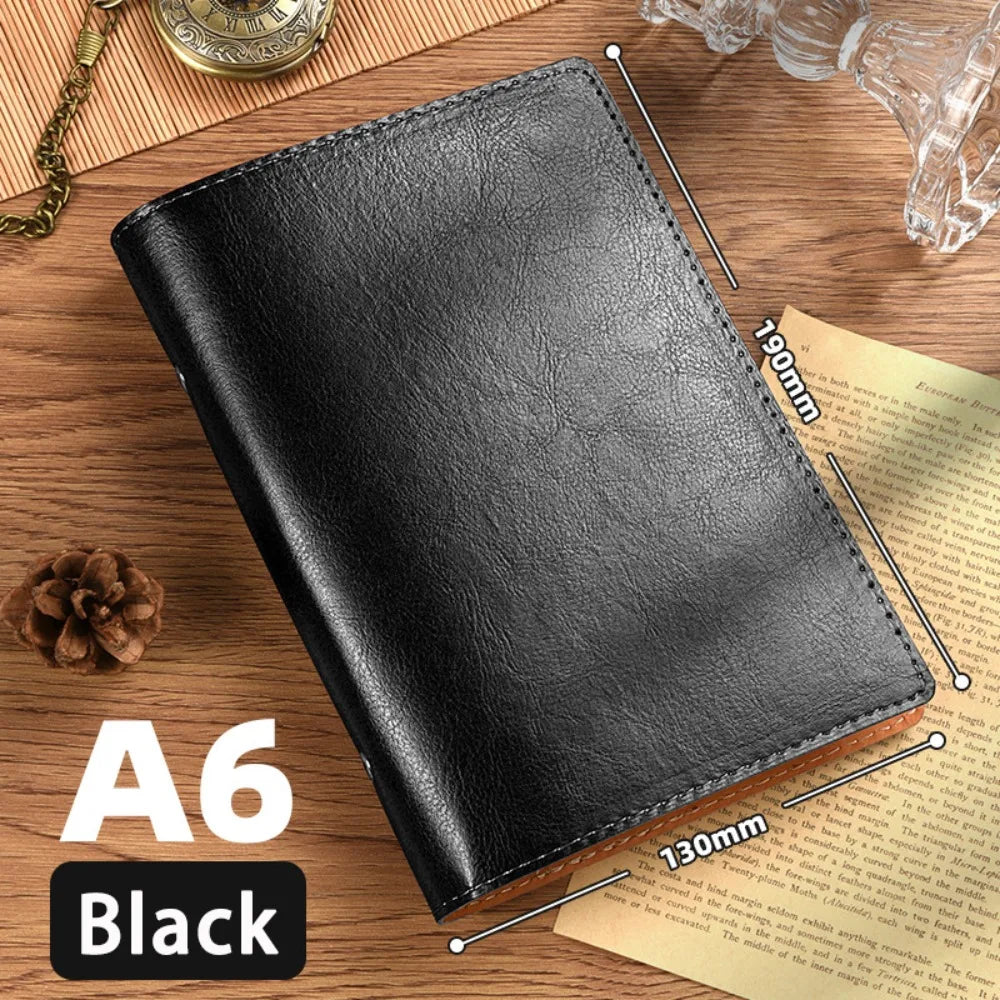 Vintage PU Leather Loose-Leaf Notebook A5/A6 – Diary Binder